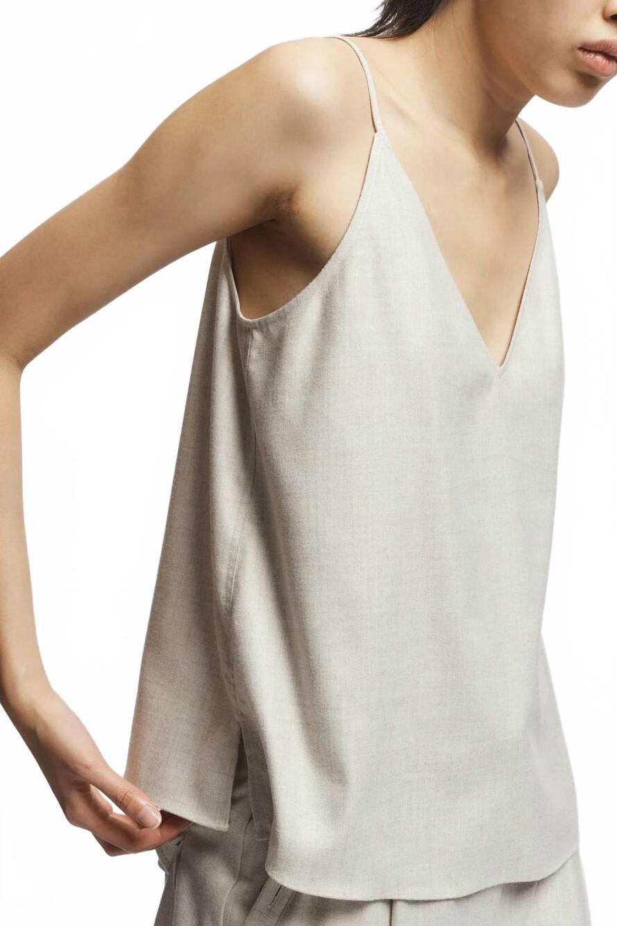 NEW SAINT ART keller v-neck swing tank in oatmeal